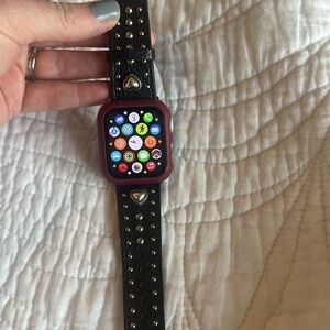 Brighton Apple Watch Band! Black leather and silver!